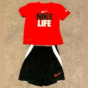 Baby boys Nike 24 months short sleeve shirt with shorts set outfit. Like new!